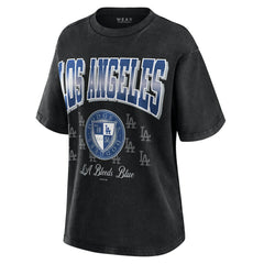 Los Angeles Dodgers WEAR by Erin Andrews Women's Oversized Boyfriend T-Shirt - Black - MLB on Sale