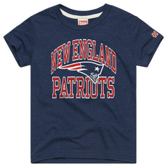 New England Patriots Homage Youth Arch Tri-Blend T-Shirt Navy