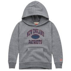 New England Patriots Homage Youth Gridiron Tri-Blend Hoodie Gray