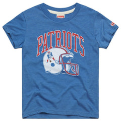 New England Patriots Homage Youth Helmet Retro Tri-Blend T-Shirt Royal
