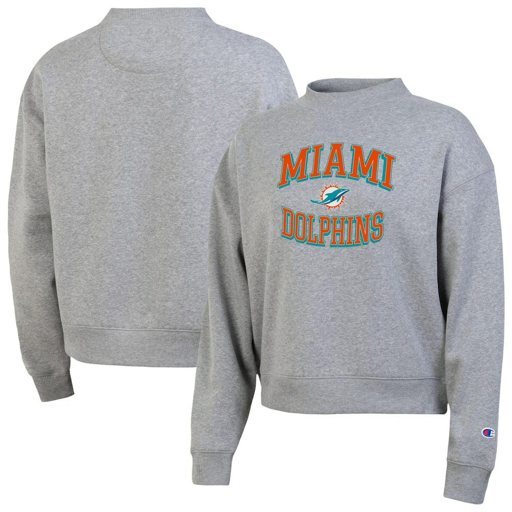 Miami Dolphins Champion Women's Triumph Tri-Blend Sweatshirt Gray