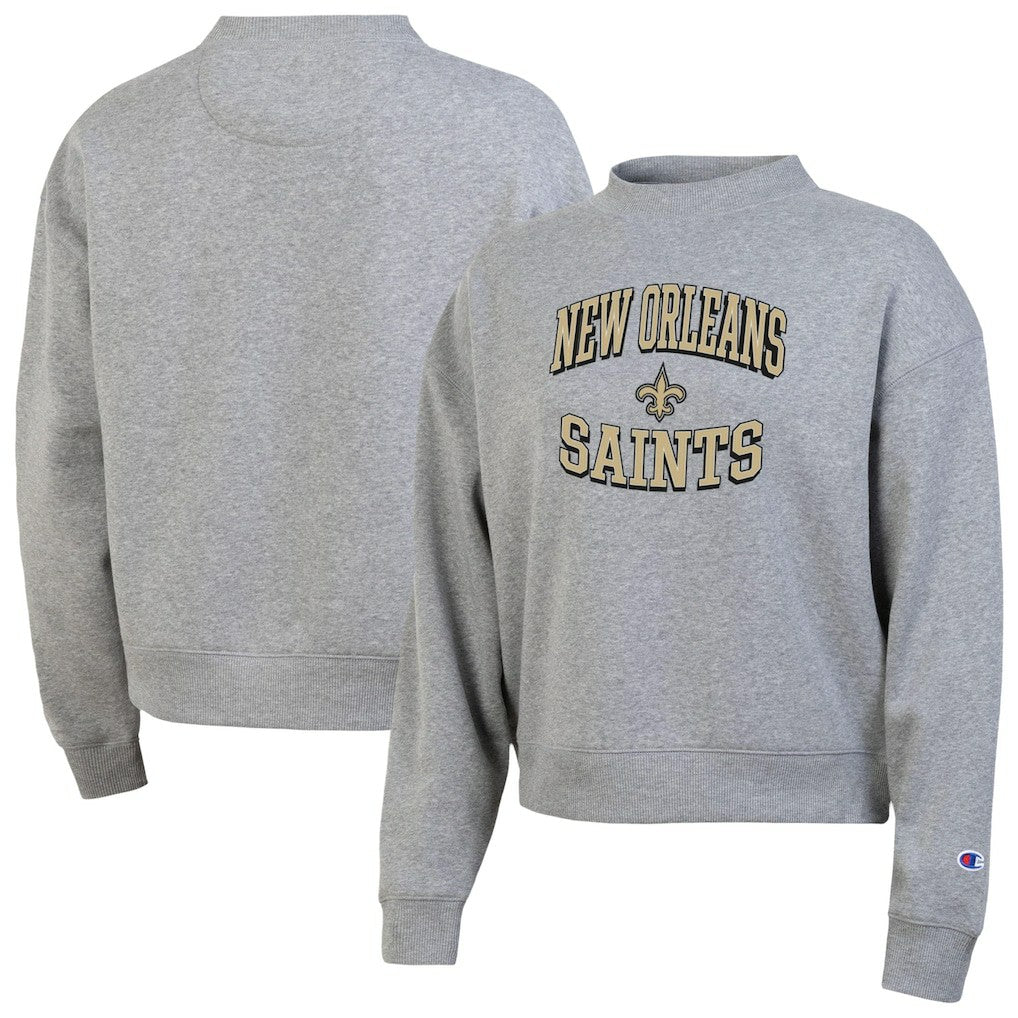 New Orleans Saints Champion Women's Triumph Tri-Blend Sweatshirt Gray