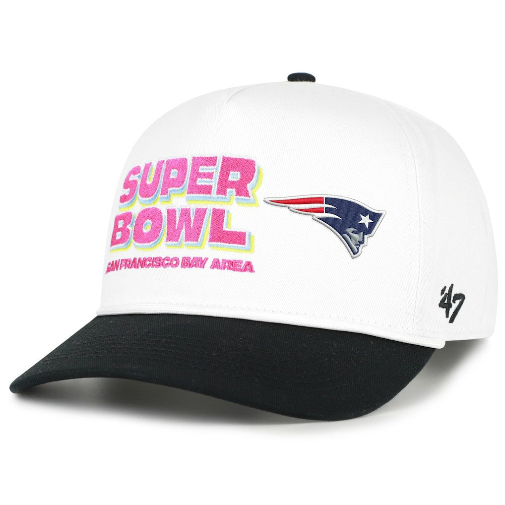 47 brand New England Patriots '47 Super Bowl LX Stacked Hitch Adjustable Hat White/Black