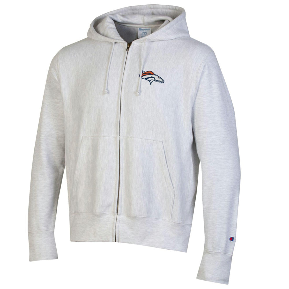 Denver Broncos Champion Reverse Weave Full-Zip Hoodie Gray