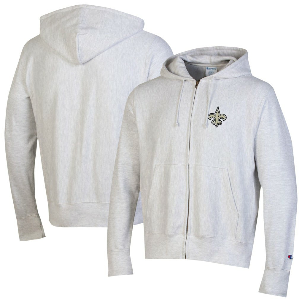 New Orleans Saints Champion Reverse Weave Full-Zip Hoodie Gray