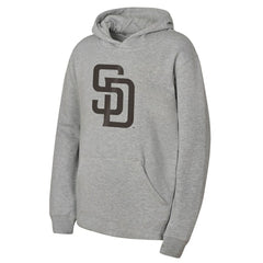 San Diego Padres Outerstuff Youth Primary Logo Fleece Hoodie - Gray - MLB Lifestyle