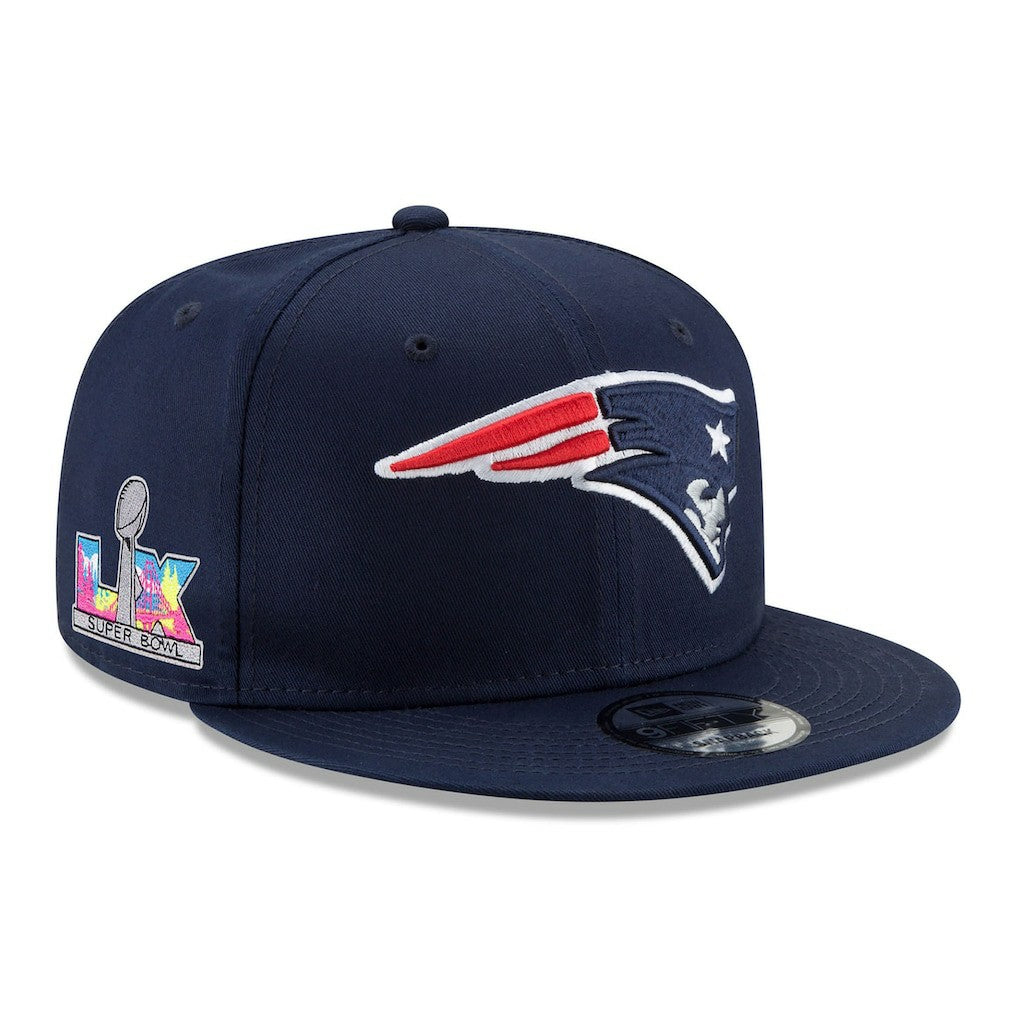New England Patriots New Era Super Bowl LX Side Patch 9FIFTY Snapback Hat Navy