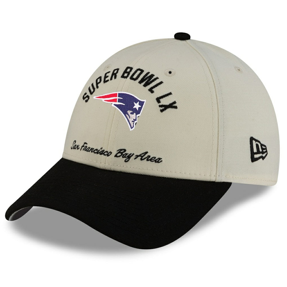 New England Patriots New Era Super Bowl LX 9FORTY Adjustable Hat Cream/Black