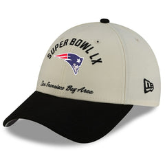 New England Patriots New Era Super Bowl LX 9FORTY Adjustable Hat Cream/Black