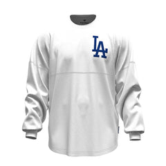 Los Angeles Dodgers Fanatics Women's Baseball Stitch Spirit Jersey Long Sleeve T-Shirt - White - Fanatics Online
