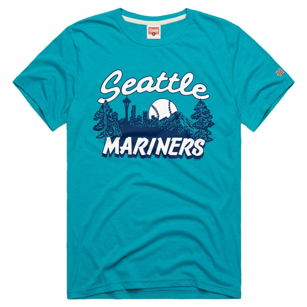 Seattle Mariners Homage Tri-Blend Hyperlocal T-Shirt - Teal - MLB Lifestyle