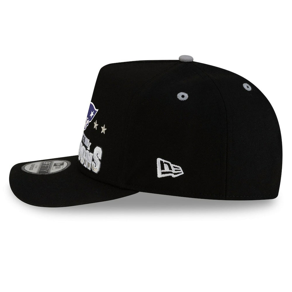 New England Patriots New Era 2025 AFC Champions Locker Room Trophy Collection A-Frame 9FIFTY Snapback Hat Black