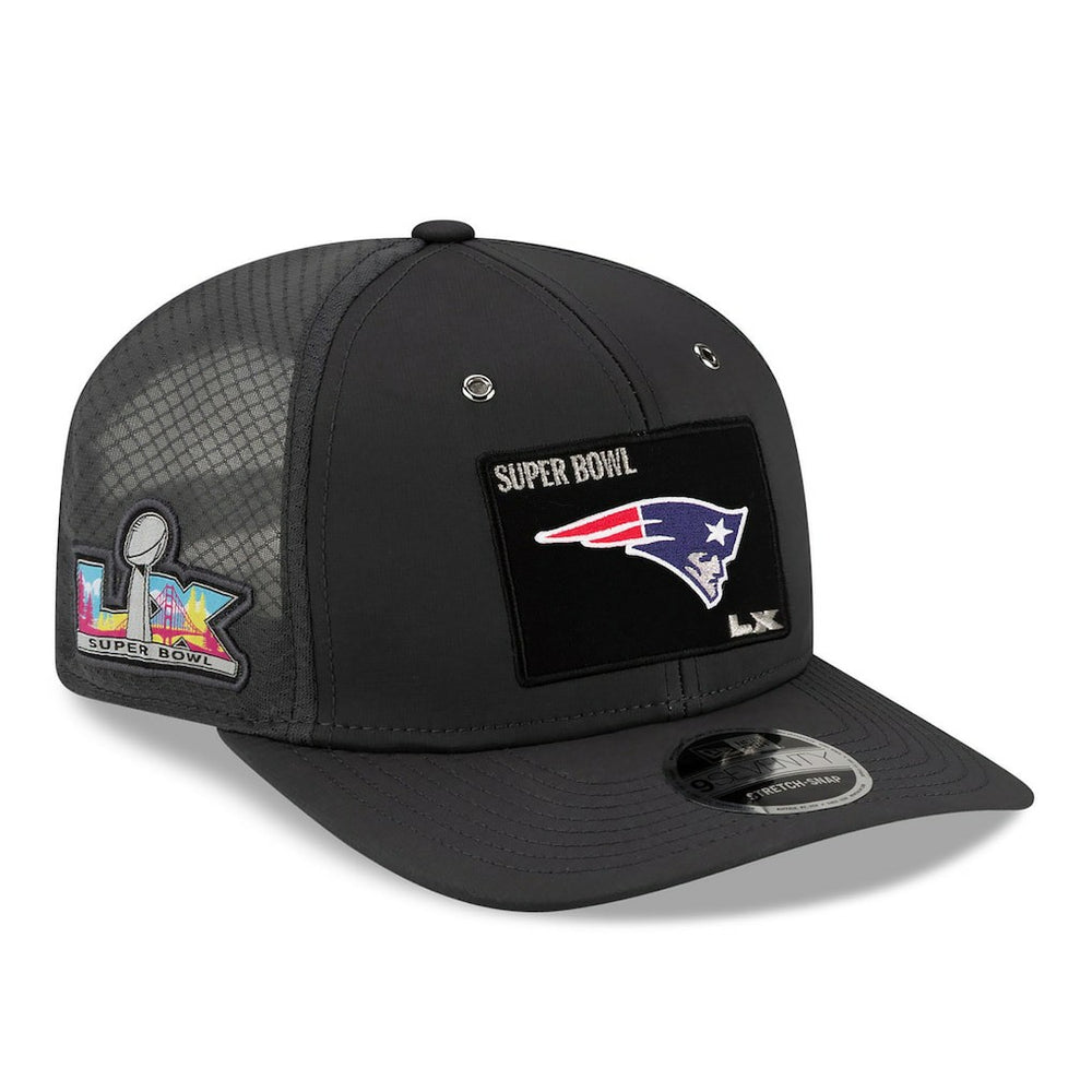 New England Patriots New Era Super Bowl LX Opening Night 9SEVENTY Adjustable Hat Charcoal