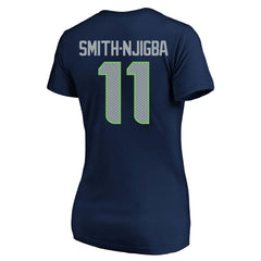 Fanatics Jaxon Smith-Njigba Seattle Seahawks Women's Super Bowl LX Patch Plus Size Name & Number V-Neck T-Shirt College Navy