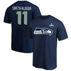 Fanatics Jaxon Smith-Njigba Seattle Seahawks Super Bowl LX Patch Big & Tall Name & Number T-Shirt College Navy