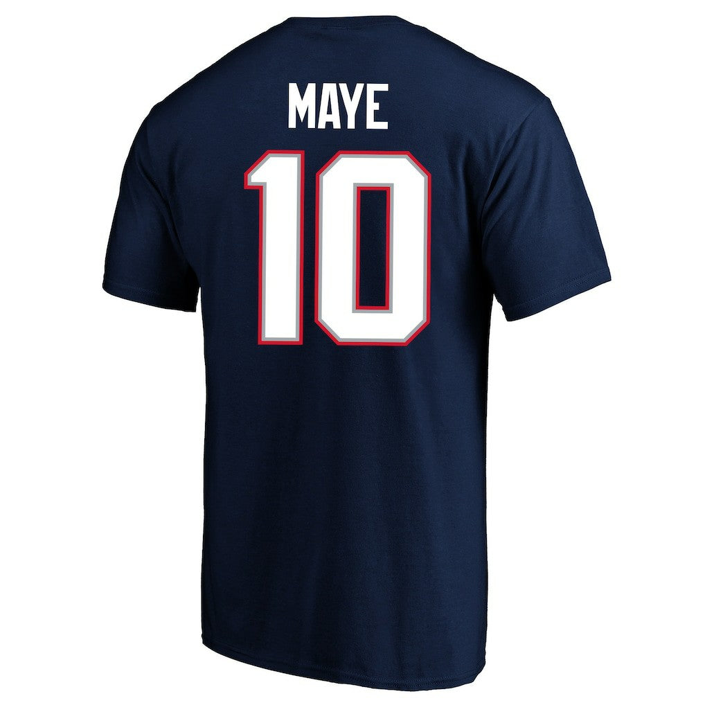 Fanatics Drake Maye New England Patriots Super Bowl LX Patch Big & Tall Name & Number T-Shirt Navy
