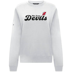 New Jersey Devils Levelwear Women's Yvette Big Script Tri-Blend Sweatshirt - White - NHL 203809124