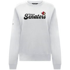 Ottawa Senators Levelwear Women's Yvette Big Script Tri-Blend Sweatshirt - White - NHL 203809126