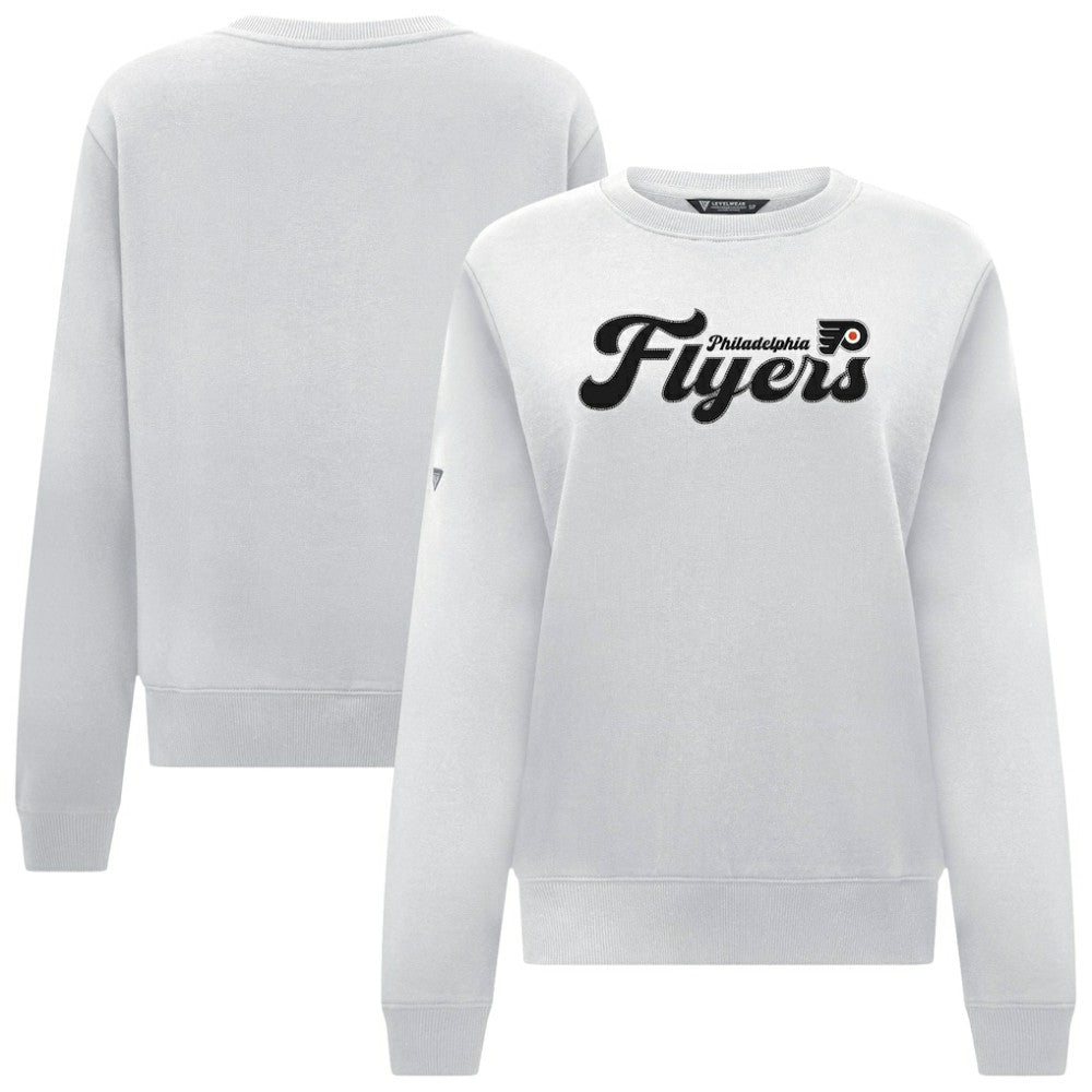 Philadelphia Flyers Levelwear Women's Yvette Big Script Tri-Blend Sweatshirt - White - NHL 203809127