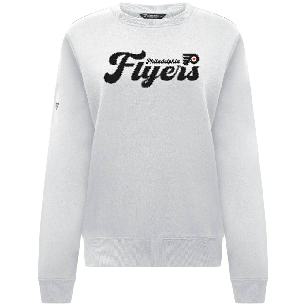 Philadelphia Flyers Levelwear Women's Yvette Big Script Tri-Blend Sweatshirt - White - NHL 203809127