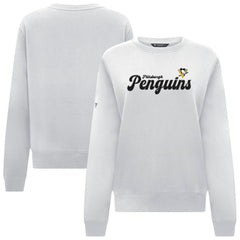 Pittsburgh Penguins Levelwear Women's Yvette Big Script Tri-Blend Sweatshirt - White - NHL 203809128