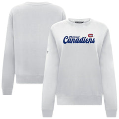 Montreal Canadiens Levelwear Women's Yvette Big Script Tri-Blend Sweatshirt - White - NHL 203809131
