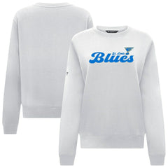 St. Louis Blues Levelwear Women's Yvette Big Script Tri-Blend Sweatshirt - White - NHL 203809132