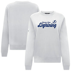 Tampa Bay Lightning Levelwear Women's Yvette Big Script Tri-Blend Sweatshirt - White - NHL 203809133