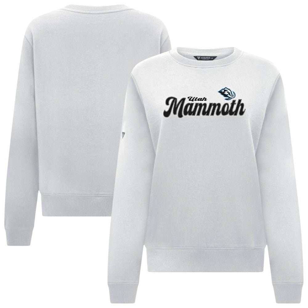 Utah Mammoth Levelwear Women's Yvette Big Script Tri-Blend Sweatshirt - White - NHL 203809135