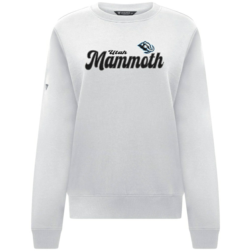 Utah Mammoth Levelwear Women's Yvette Big Script Tri-Blend Sweatshirt - White - NHL 203809135