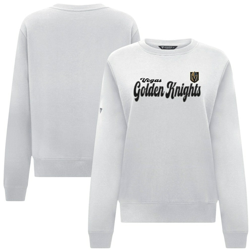 Vegas Golden Knights Levelwear Women's Yvette Big Script Tri-Blend Sweatshirt - White - NHL 203809137
