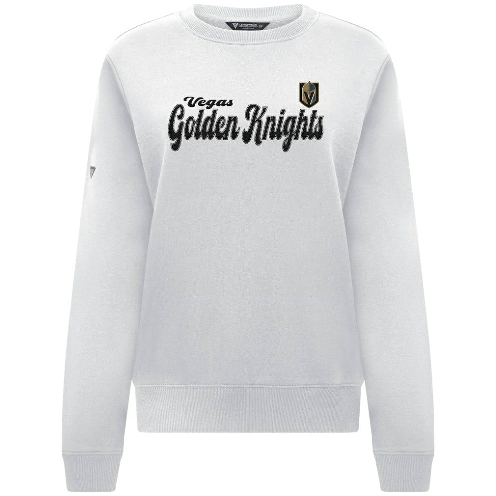Vegas Golden Knights Levelwear Women's Yvette Big Script Tri-Blend Sweatshirt - White - NHL 203809137