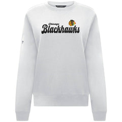 Chicago Blackhawks Levelwear Women's Yvette Big Script Tri-Blend Sweatshirt - White - NHL 203809139