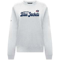 Columbus Blue Jackets Levelwear Women's Yvette Big Script Tri-Blend Sweatshirt - White - NHL 203809142