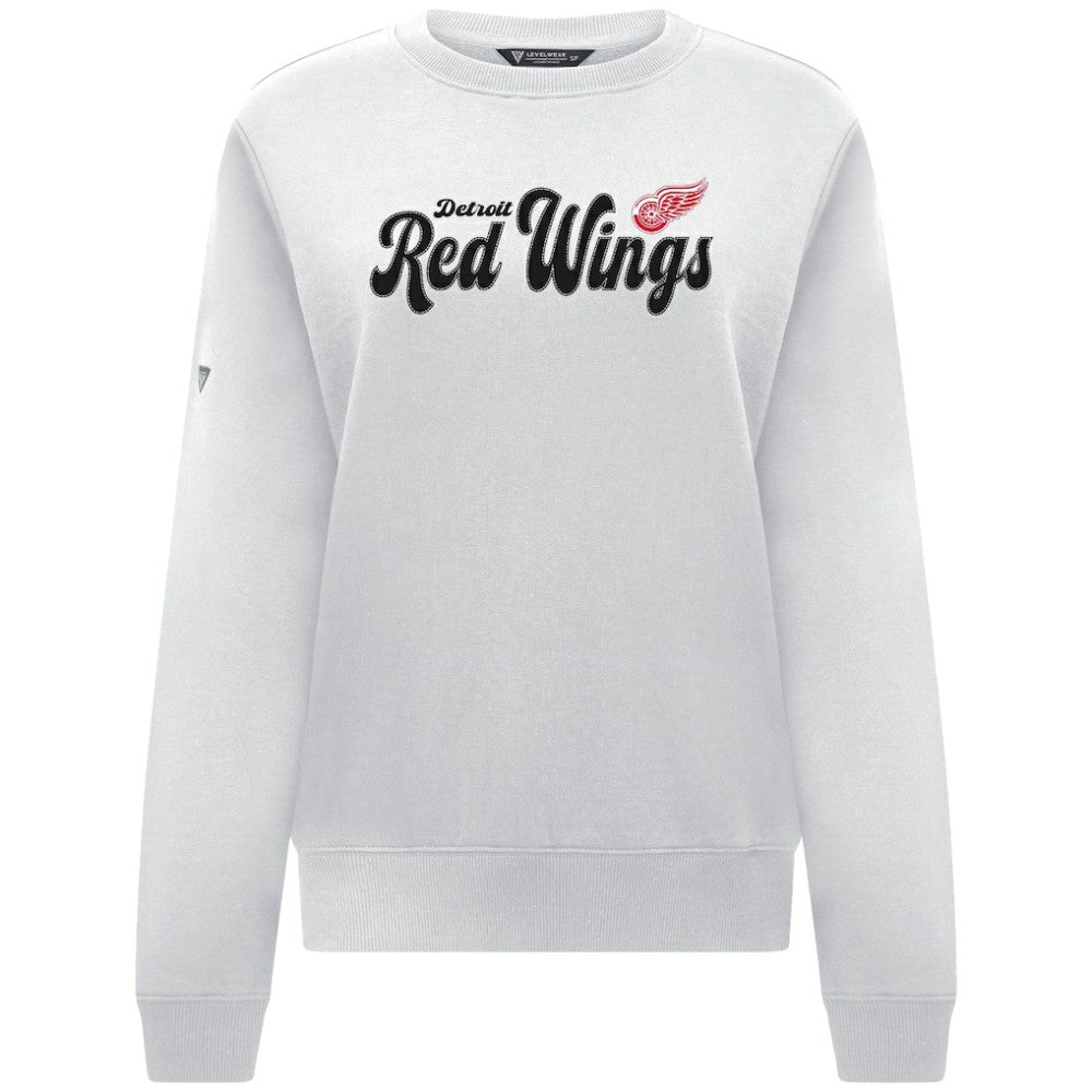 Detroit Red Wings Levelwear Women's Yvette Big Script Tri-Blend Sweatshirt - White - NHL 203809143