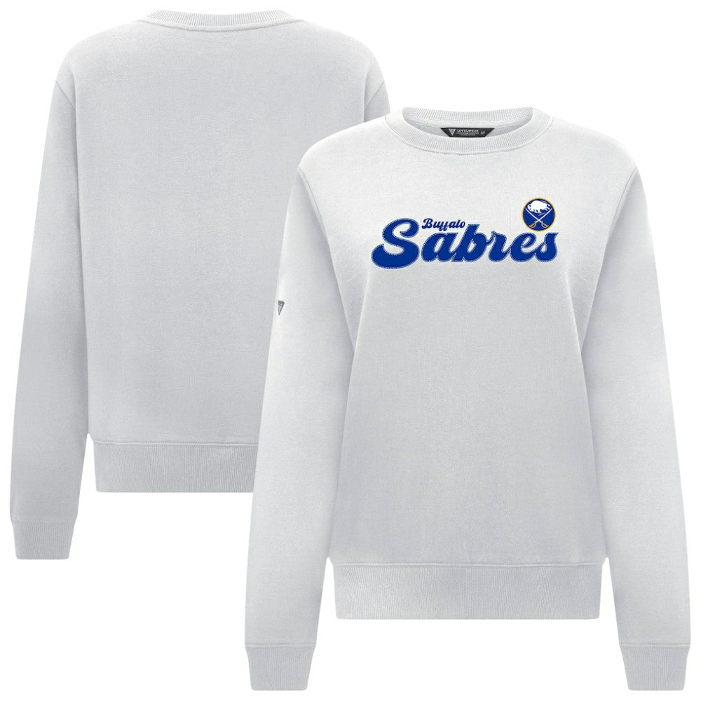 Buffalo Sabres Levelwear Women's Yvette Big Script Tri-Blend Sweatshirt - White - NHL 203809146
