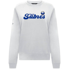 Buffalo Sabres Levelwear Women's Yvette Big Script Tri-Blend Sweatshirt - White - NHL 203809146