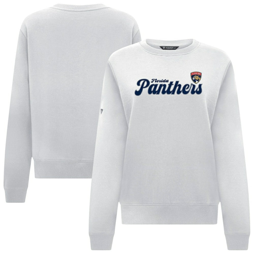 Florida Panthers Levelwear Women's Yvette Big Script Tri-Blend Sweatshirt - White - NHL 203809149
