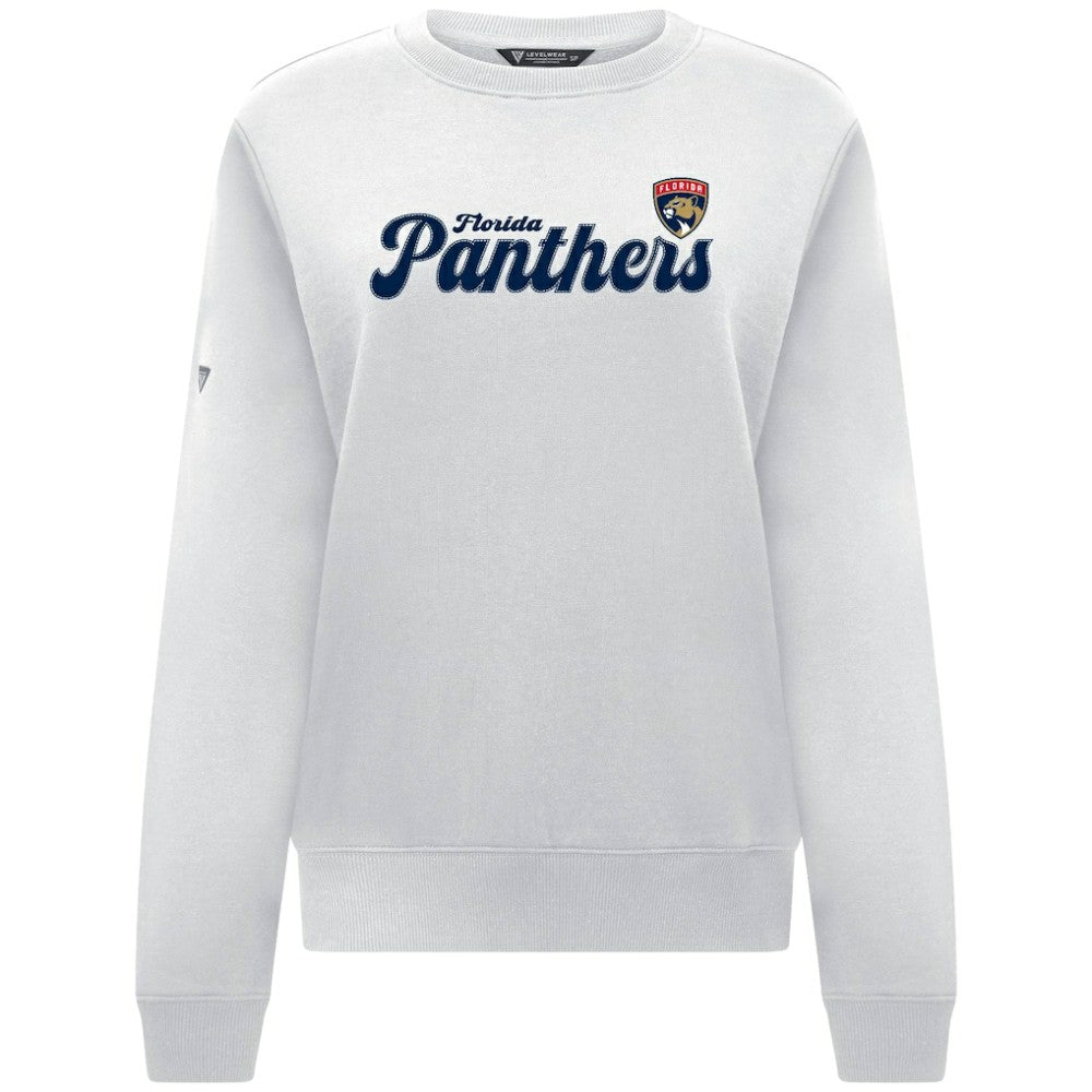 Florida Panthers Levelwear Women's Yvette Big Script Tri-Blend Sweatshirt - White - NHL 203809149