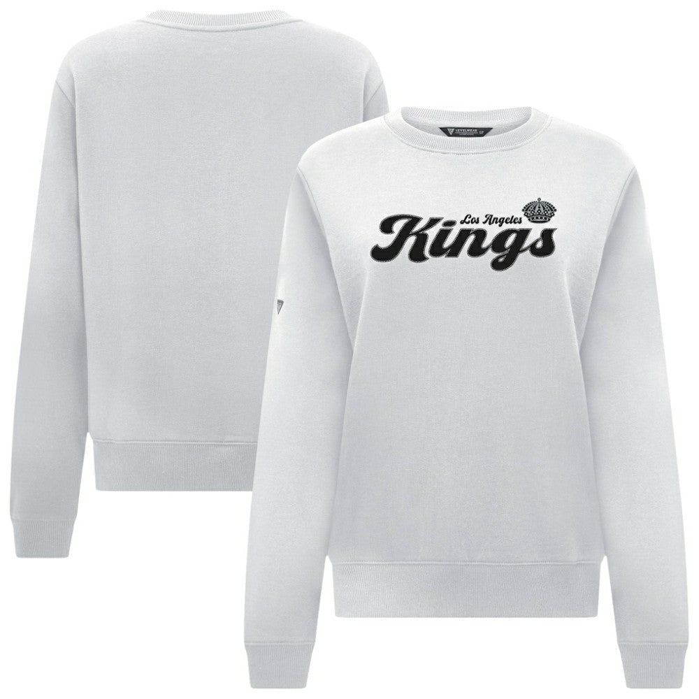 Los Angeles Kings Levelwear Women's Yvette Big Script Tri-Blend Sweatshirt - White - NHL 203809150