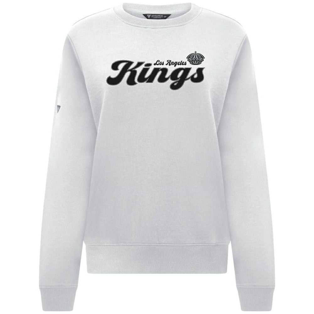 Los Angeles Kings Levelwear Women's Yvette Big Script Tri-Blend Sweatshirt - White - NHL 203809150