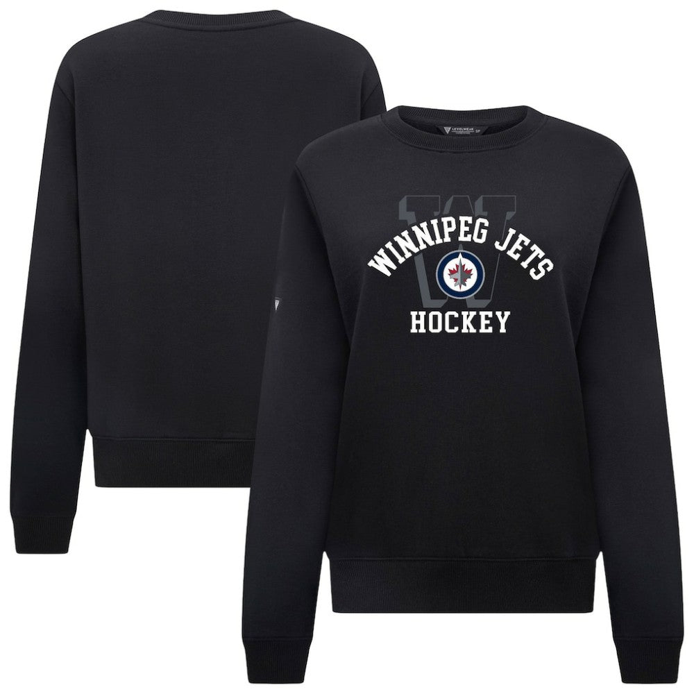 Winnipeg Jets Levelwear Women's Yvette Limelight Big Letter Sweatshirt - Black - NHL 203809159