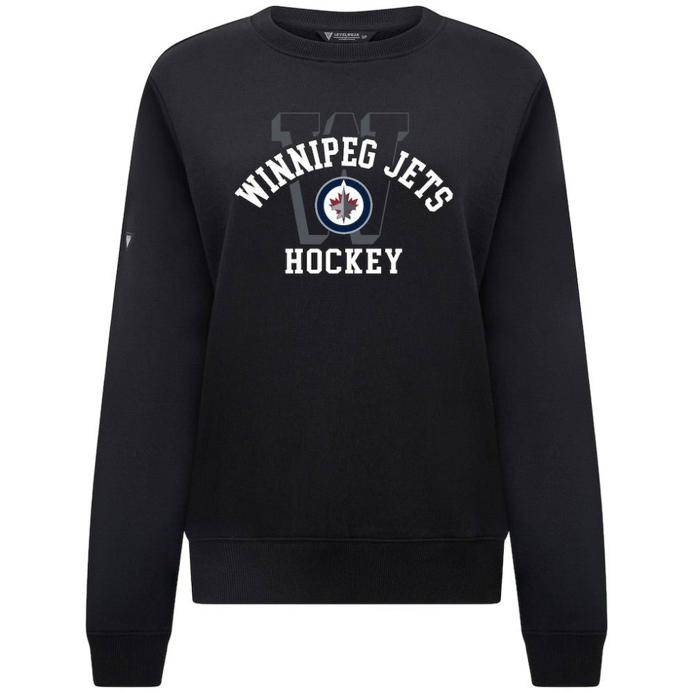Winnipeg Jets Levelwear Women's Yvette Limelight Big Letter Sweatshirt - Black - NHL 203809159