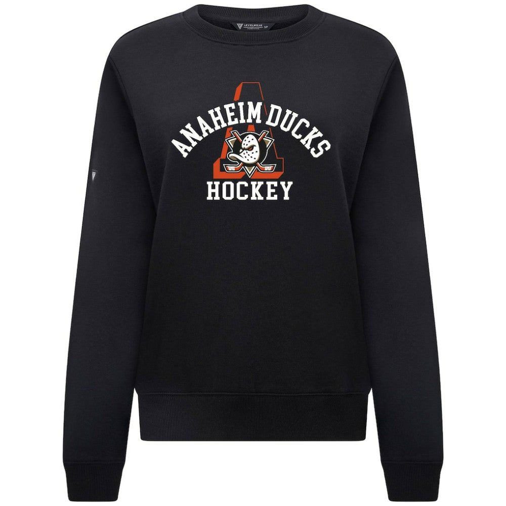 Anaheim Ducks Levelwear Women's Yvette Limelight Big Letter Sweatshirt - Black - NHL 203809161