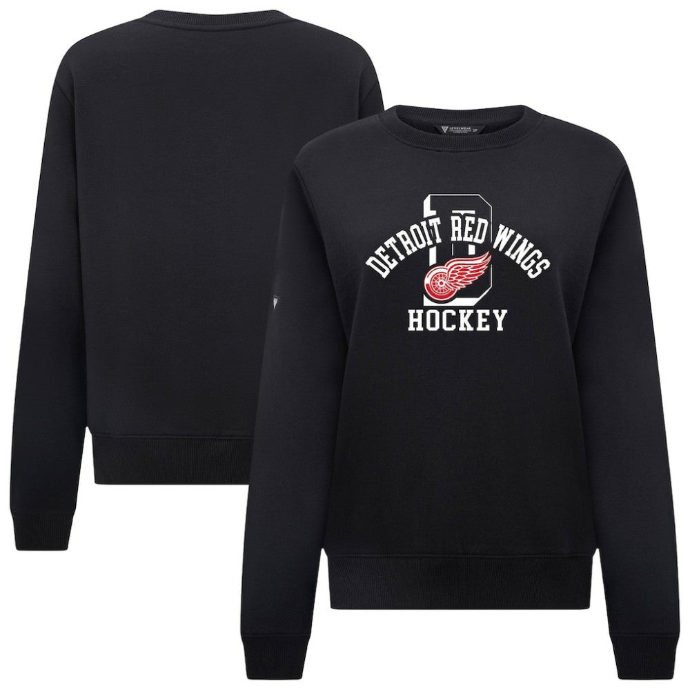 Detroit Red Wings Levelwear Women's Yvette Limelight Big Letter Sweatshirt - Black - NHL 203809162