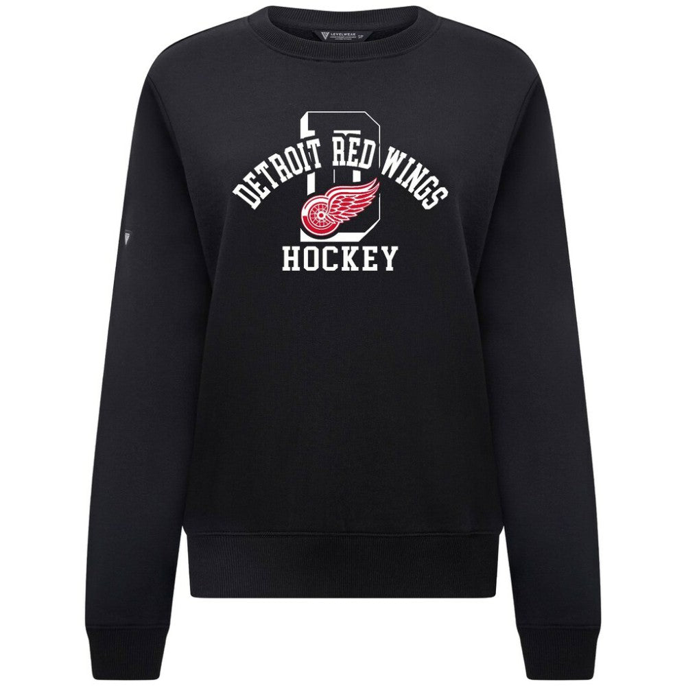 Detroit Red Wings Levelwear Women's Yvette Limelight Big Letter Sweatshirt - Black - NHL 203809162