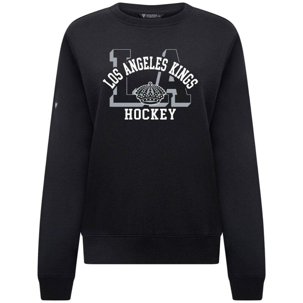 Los Angeles Kings Levelwear Women's Yvette Limelight Big Letter Sweatshirt - Black - NHL 203809165