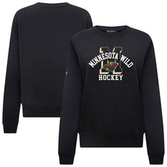 Minnesota Wild Levelwear Women's Yvette Limelight Big Letter Sweatshirt - Black - NHL 203809166