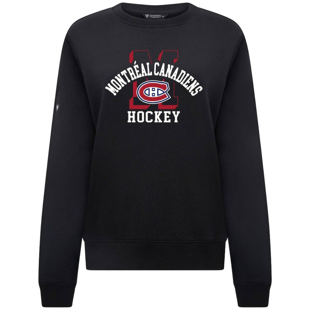 Montreal Canadiens Levelwear Women's Yvette Limelight Big Letter Sweatshirt - Black - NHL 203809168