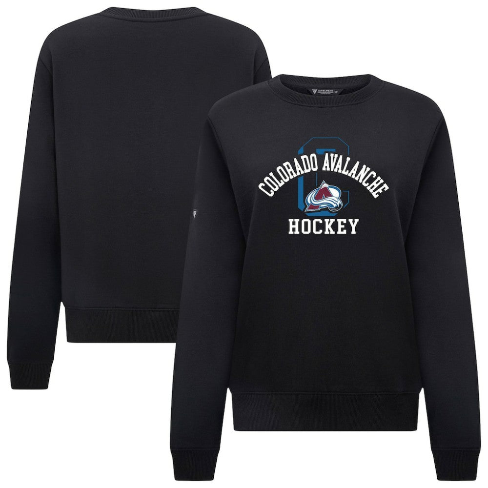 Colorado Avalanche Levelwear Women's Yvette Limelight Big Letter Sweatshirt - Black - NHL 203809171